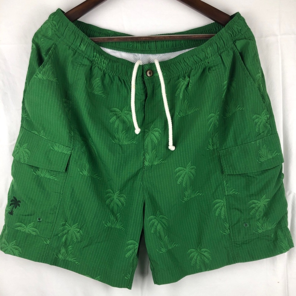 Tommy Bahama cargo swim trunks with Button and zipper multi pockets
